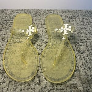 Tory Burch Yellow Mini Miller Flat Jelly Thong Sandals Size 8